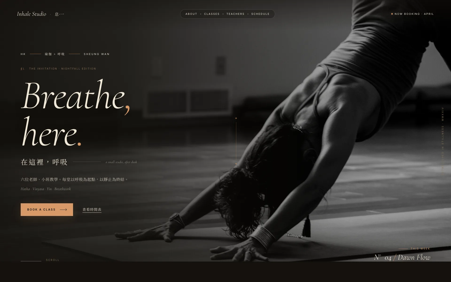 一頁式網站設計作品 — 瑜伽工作室